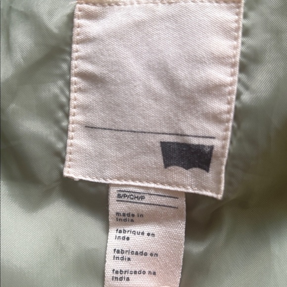 Levi’s | Light Green Long Puffer Hooded Jacket Size Small - Picture 10 of 15
